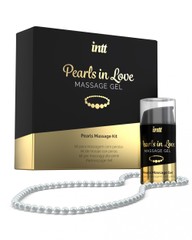 Набір для перлинного масажу Intt Pearls in Love: намисто та силіконовий масажний гель