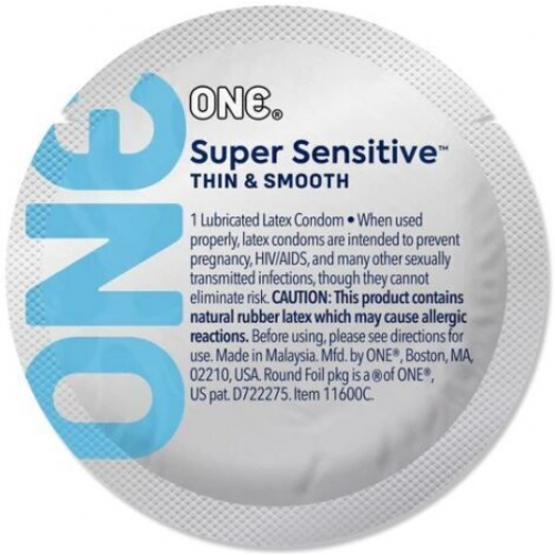 Ультратонкі презервативи ONE Super Sensitive з великою кількістю лубриканту (1 шт.) ON4 фото