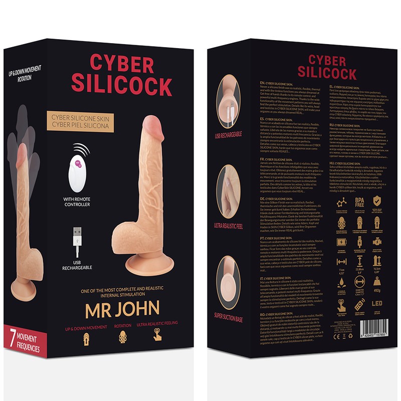 Фалоімітатор з рухливою голівкою та фрикціями Mr John Cyber Silicock CS157855 фото