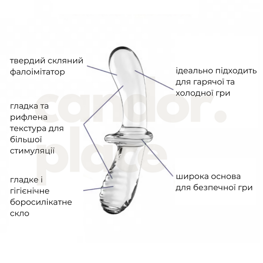 Скляний дилдо Satisfyer Double Crystal Transparent SO8784 фото