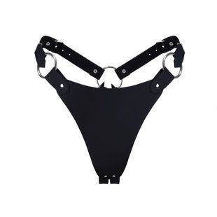 Трусики з натуральної шкіри Feral Feelings String Bikini Black SO9423 фото