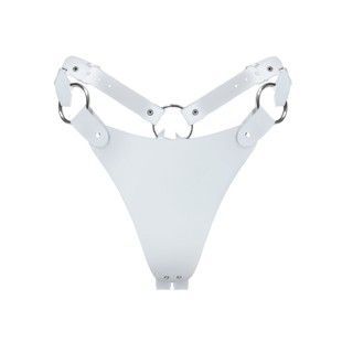 Трусики з натуральної шкіри Feral Feelings String Bikini White SO9424 фото
