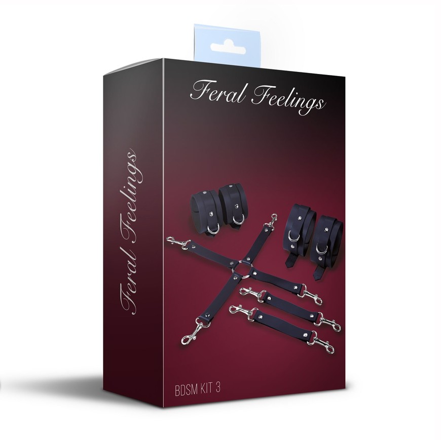 Набір для БДСМ з 3 елементів Feral Feelings BDSM Kit 3 Black SO8269 фото