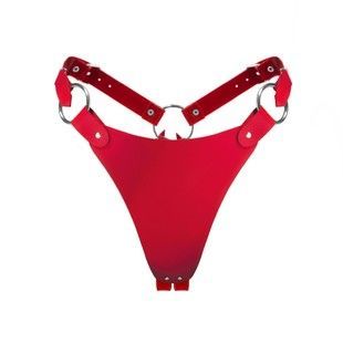 Трусики з натуральної шкіри Feral Feelings String Bikini Red SO9425 фото