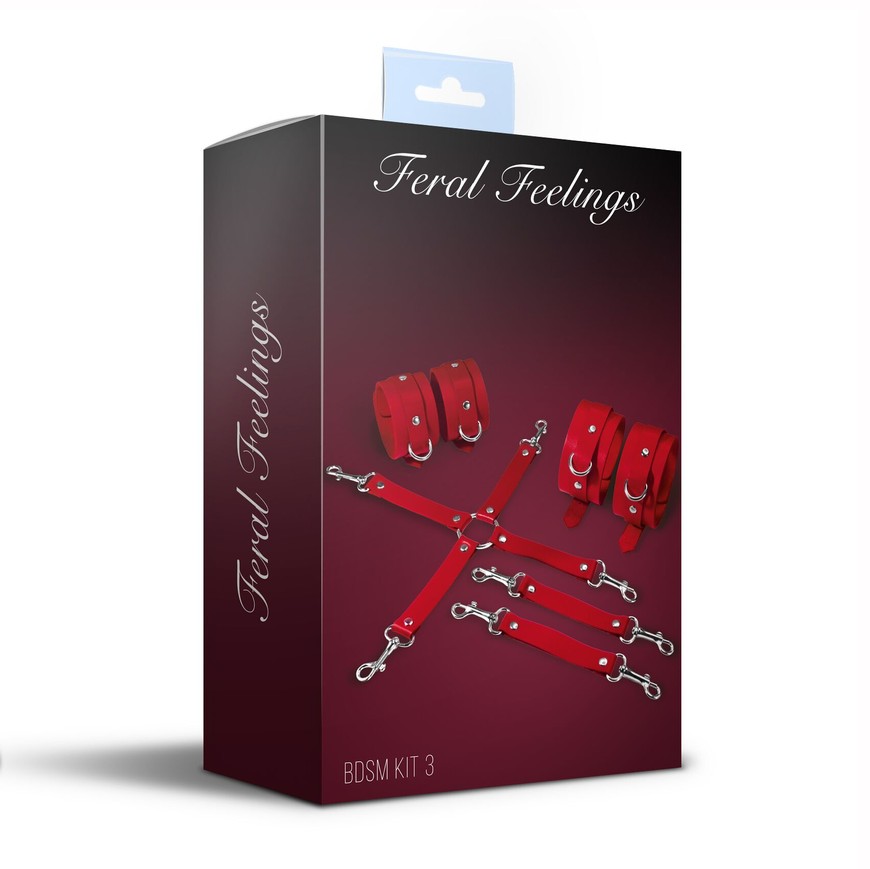 Набір для БДСМ з 3 елементів Feral Feelings BDSM Kit 3 Red SO8270 фото
