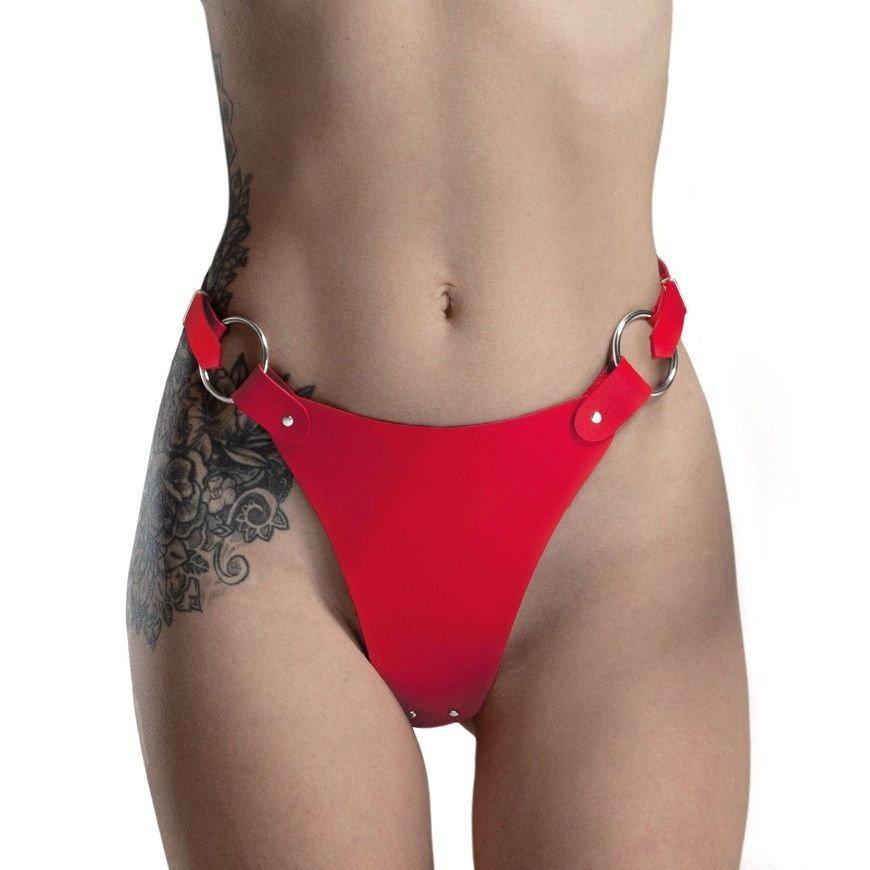 Трусики з натуральної шкіри Feral Feelings String Bikini Red SO9425 фото