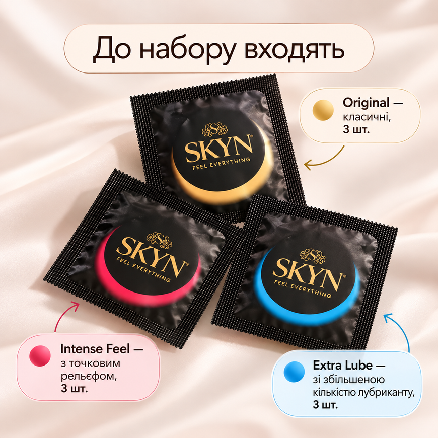 Набір безлатексних презервативів SKYN Selection 9 шт S0SE9 фото