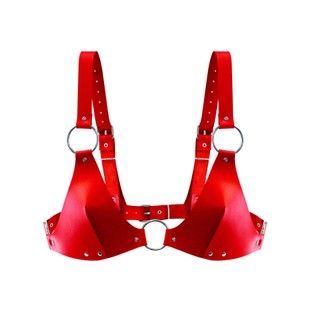 Ліф з натуральної шкіри Feral Feelings Bikini Top Red SO9422 фото