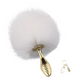 Металева анальна пробка Кролячий хвіст LOCKINK SEVANDA White Bunny-Tail Anal Pear-shape Plug SX0868 фото 1