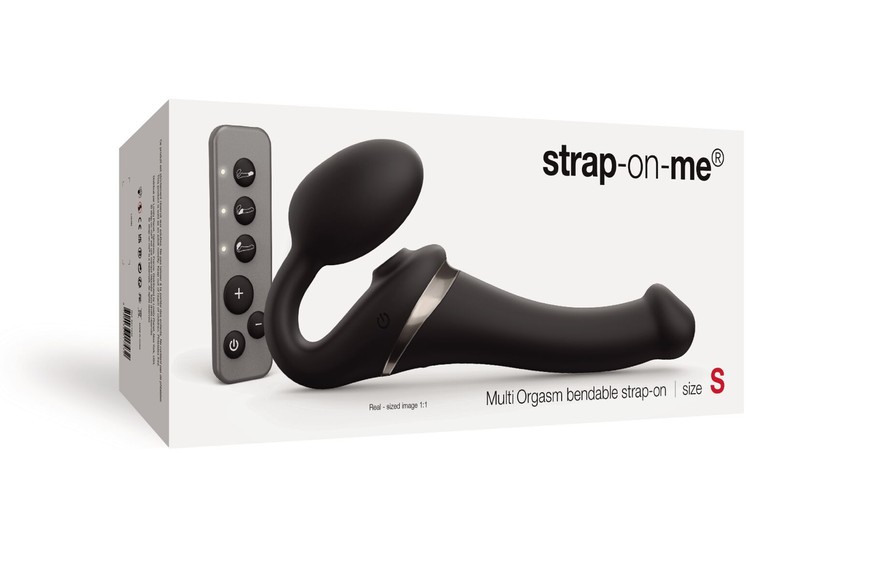 Безремінний вібрострапон з вакуумною стимуляцією Strap-On-Me Multi Orgasm Black S SO6821 фото