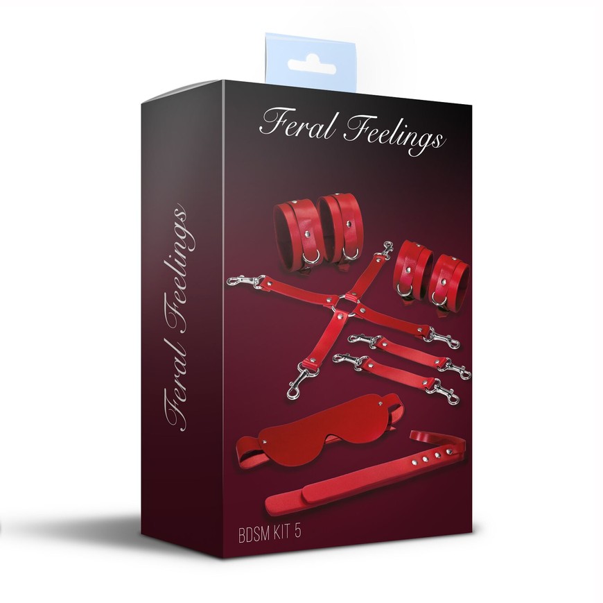 Набір для БДСМ з 5 елементів Feral Feelings BDSM Kit 5 Red SO8273 фото