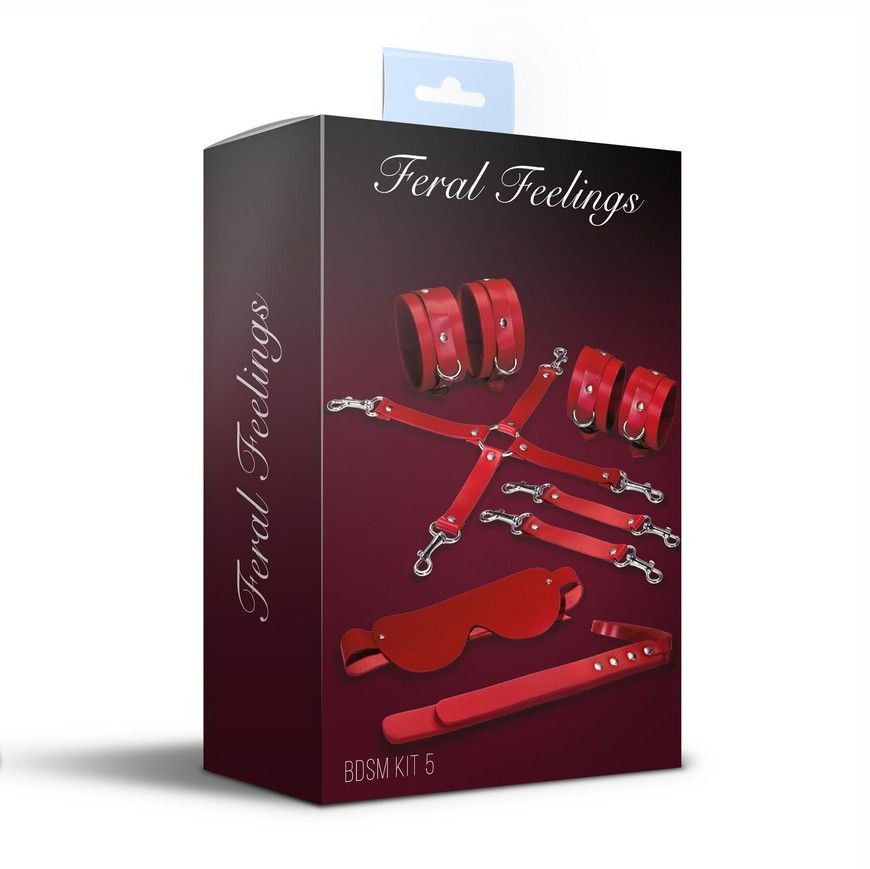 Набір для БДСМ з 5 елементів Feral Feelings BDSM Kit 5 Red SO8273 фото