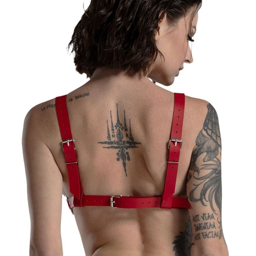 Ліф з натуральної шкіри Feral Feelings Bikini Top Red SO9422 фото