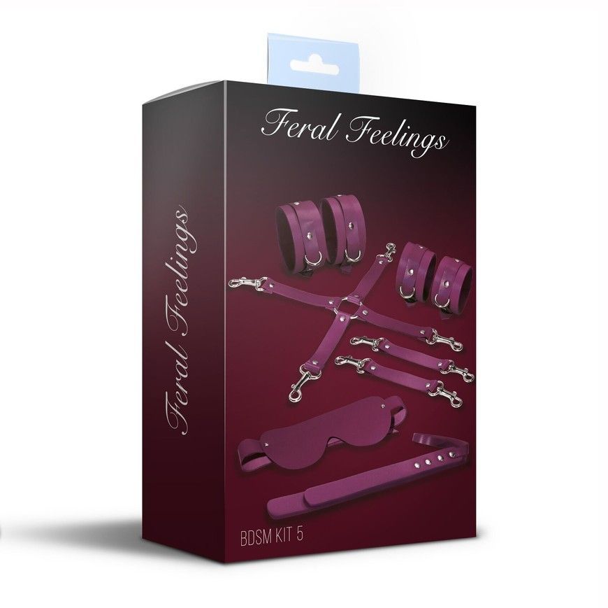 Набір для БДСМ з 5 елементів Feral Feelings BDSM Kit 5 Burgundy SO8274 фото