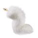 Металева анальна пробка Лисячий хвіст LOCKINK SEVANDA White Fox-Tail Anal Rose-shape Plug SX0866 фото 6