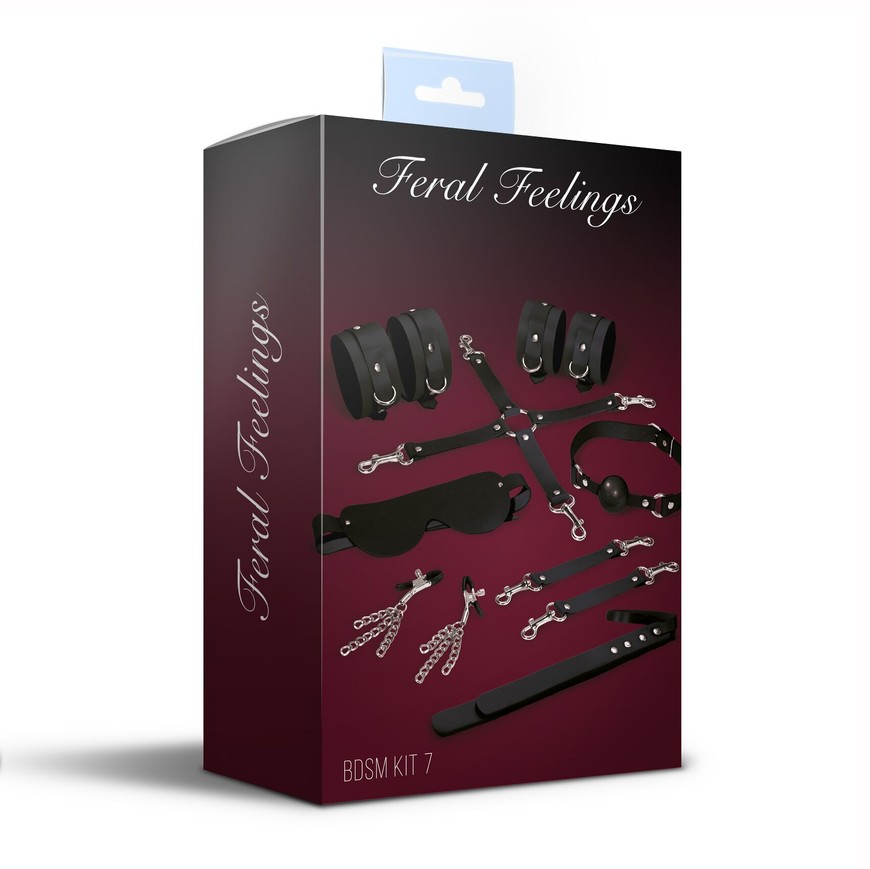 Набір для БДСМ з 7 елементів Feral Feelings BDSM Kit 7 Black SO8276 фото