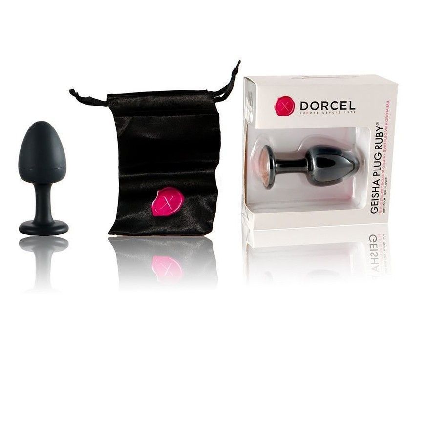 Анальна пробка Dorcel Geisha Plug Ruby L з кулькою всередині рожева MD1311 фото