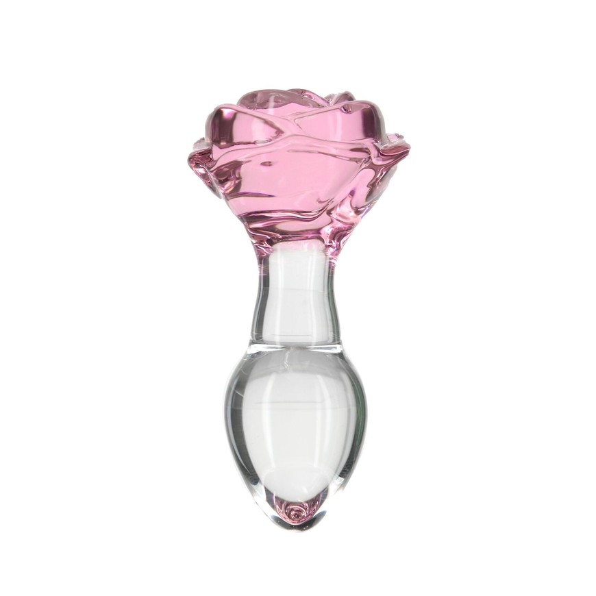 Скляна анальна пробка Pillow Talk Rosy Luxurious Glass Anal Plug SO6834 фото