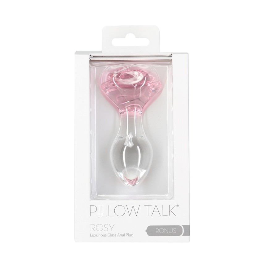 Скляна анальна пробка Pillow Talk Rosy Luxurious Glass Anal Plug SO6834 фото