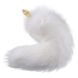 Металева анальна пробка Лисячий хвіст LOCKINK SEVANDA White Fox-Tail Anal Pear-shape Plug SX0865 фото 1