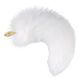 Металева анальна пробка Лисячий хвіст LOCKINK SEVANDA White Fox-Tail Anal Pear-shape Plug SX0865 фото 4