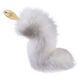 Металева анальна пробка Лисячий хвіст LOCKINK SEVANDA White Fox-Tail Anal Pear-shape Plug SX0865 фото 3