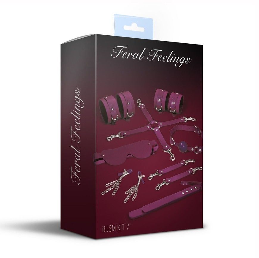Набір для БДСМ з 7 елементів Feral Feelings BDSM Kit 7 Burgundy SO8278 фото