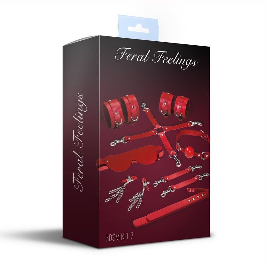 Набір для БДСМ з 7 елементів Feral Feelings BDSM Kit 7 Red SO8277 фото