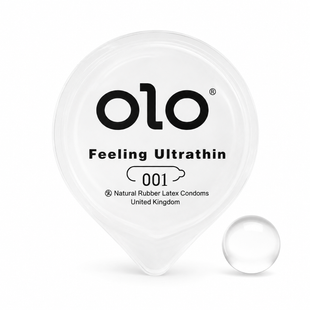 Ультратонкі презервативи OLO Silver Feeling Ultrathin зі стимулюючою кулькою 1 шт OL8 фото