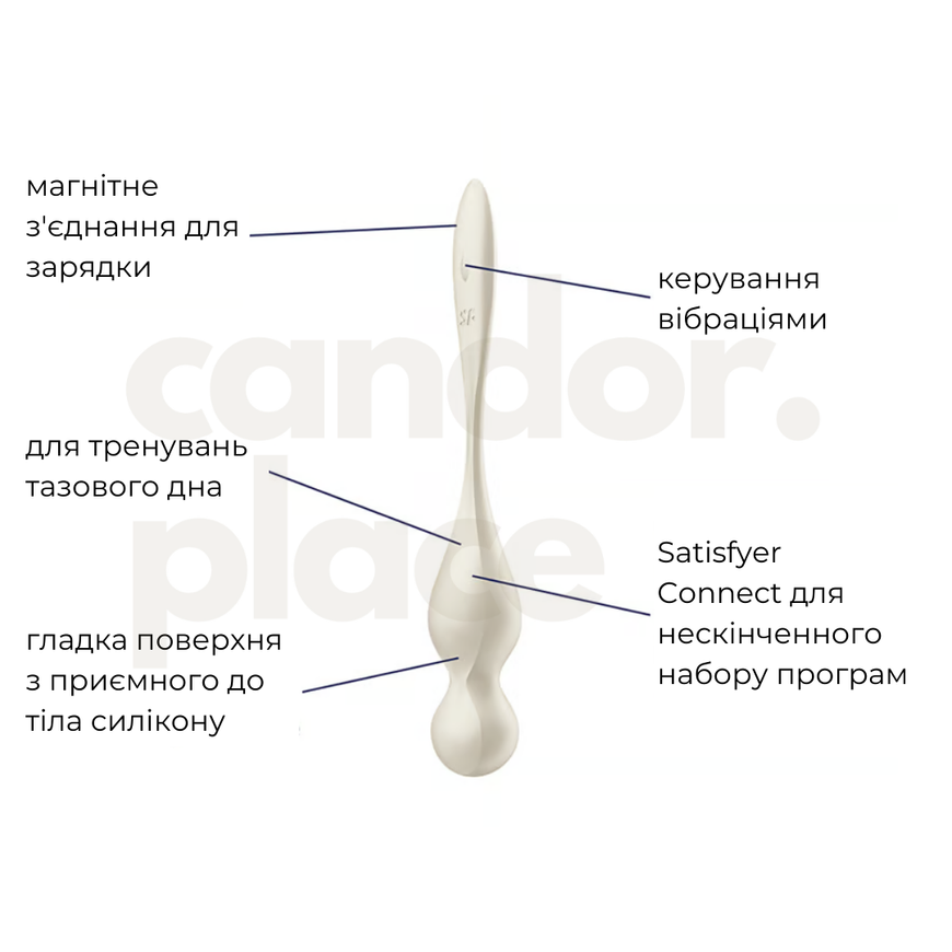 Смарт вагінальні кульки з вібрацією Satisfyer Love Birds 1 White SX0569 фото