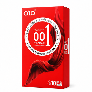 Ультратонкі презервативи OLO Red Bare з крапками та ребрами 10 шт OL26 фото