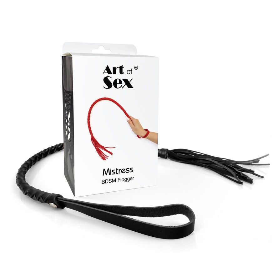 Батіг Art of Sex BDSM Flogger Mistress з екошкіри чорний SO9638 фото