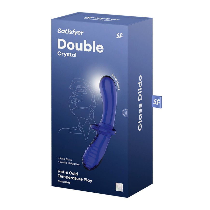 Скляний дилдо Satisfyer Double Crystal Light blue SO8787 фото