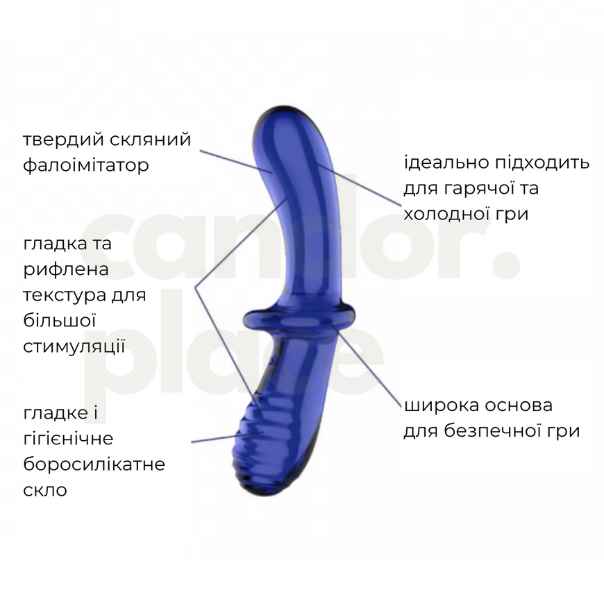 Скляний дилдо Satisfyer Double Crystal Light blue SO8787 фото