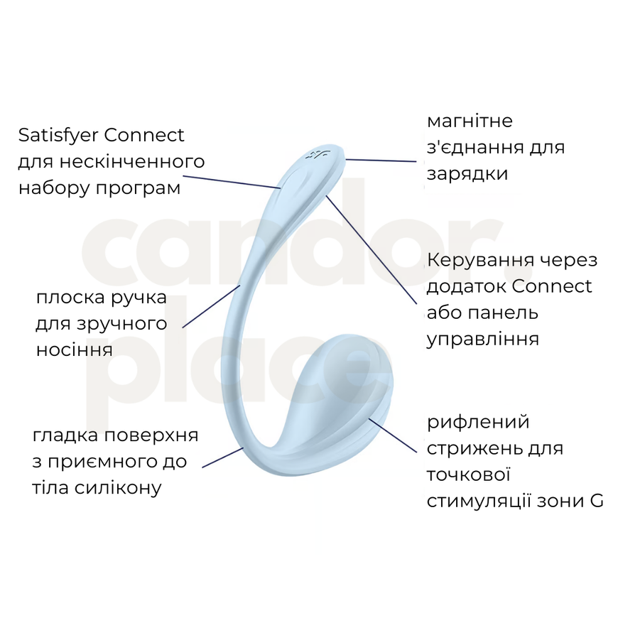 Смарт віброяйце Satisfyer Smooth Petal Light Blue SX0667 фото