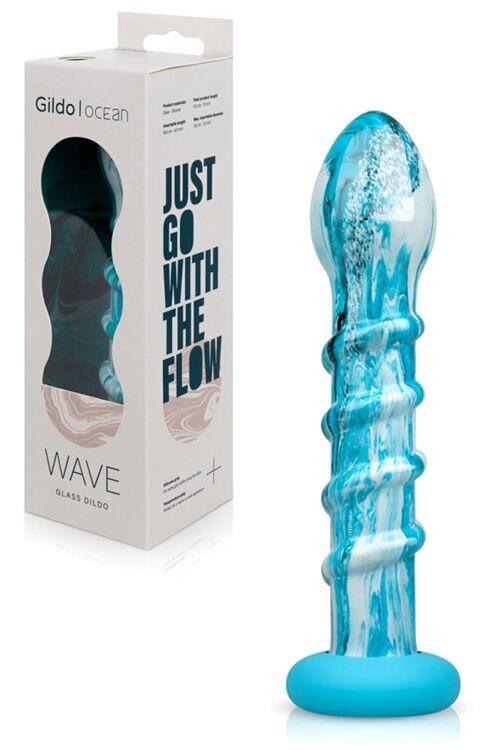 Скляний дилдо Gildo Glass Dildo Ocean Wave SO8894 фото