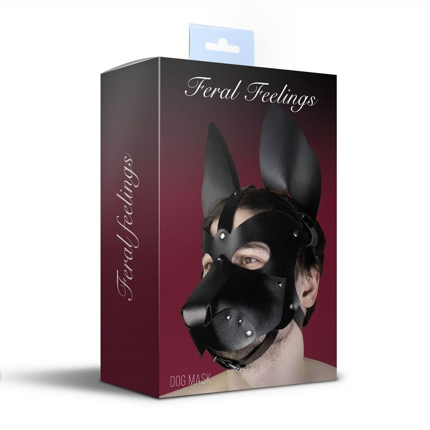 Шкіряна маска собаки 2в1 Feral Feelings Dog Mask зі з'ємною мордочкою SO8248 фото
