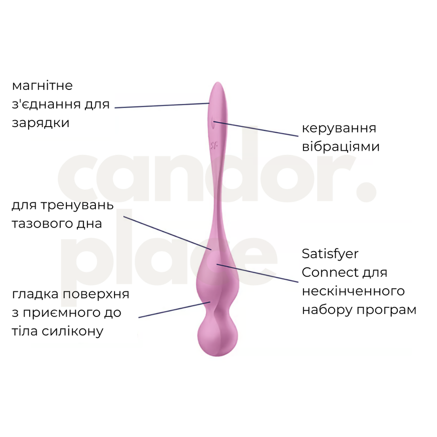 Смарт вагінальні кульки з вібрацією Satisfyer Love Birds 1 Pink SX0570 фото