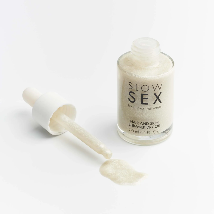 Суха олія-шимер для волосся та тіла Bijoux Indiscrets Slow Sex Hair and Skin Shimmer Dry Oil SO5899 фото
