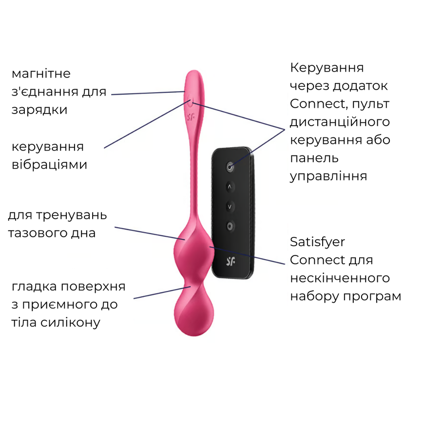 Смарт вагінальні кульки з вібрацією Satisfyer Love Birds 2 Red SX0571 фото