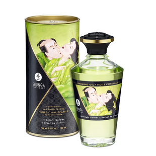 Їстівна розігрівальна олія Shunga Aphrodisiac Warming Oil Midnight Sorbet зі смаком північного щербету SO2502 фото