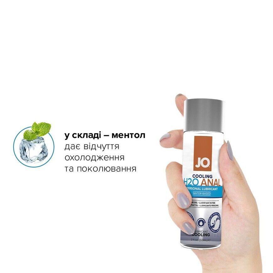 Охолоджувальний анальний лубрикант на водній основі JO Anal H2O Cooling 60 мл SO1458 фото