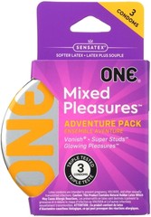 Безлатексні презервативи ONE Mixed Pleasures 3 шт. + Кейс металевий для зберігання ON35 фото