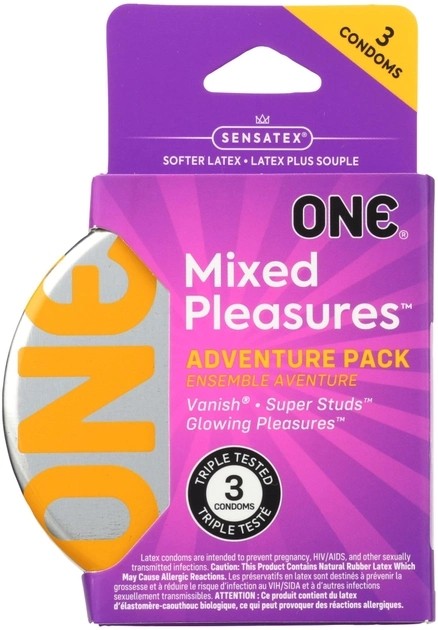 Презервативи ONE Mixed Pleasures 3 шт. + Кейс металевий для зберігання ON21 фото