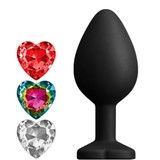Анальна пробка зі змінними кристалами NS Novelties Glams Xchange Heart Medium 430445 фото