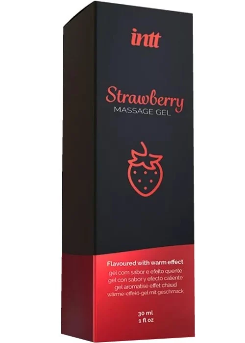 Розігріваючий масажний гель для інтимних зон Intt Strawberry зі смаком полуниці SO5593 фото