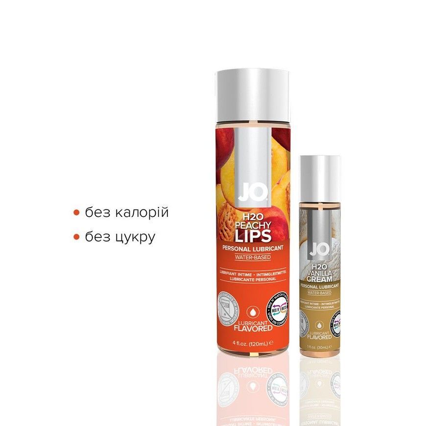 Комплект JO GWP Peaches & Cream Peachy Lips 120 мл та Vanilla 30 мл SO6771 фото