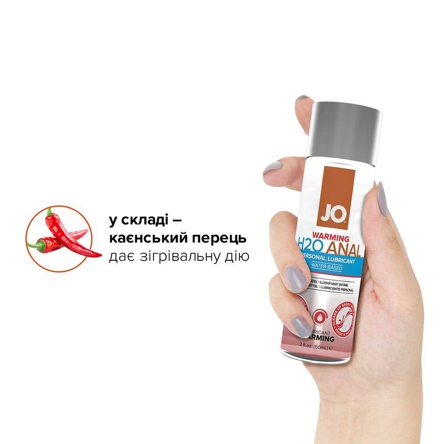 Розігрівальний анальний лубрикант на водній основі JO Anal H2O Warming 60 мл SO1457 фото