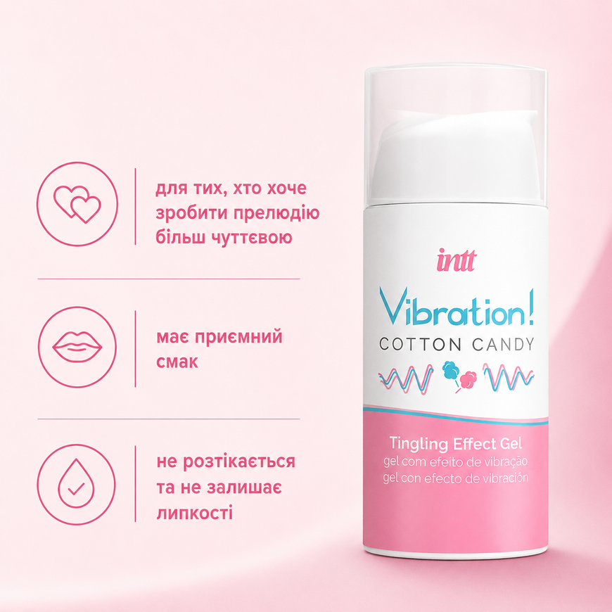 Рідкий вібратор Intt Vibration Cotton Candy зі смаком цукрової вати SO9812 фото