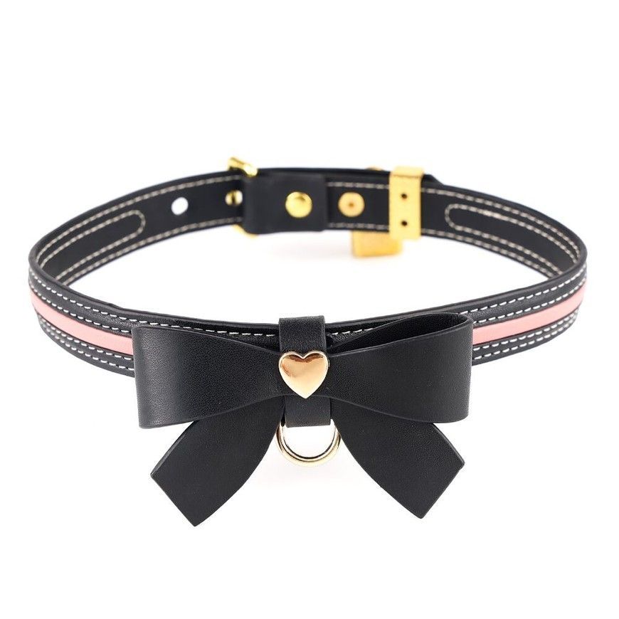 Нашийник з повідцем LOCKINK SEVANDA Love Heart Butterfly Leather Collar Set Black SX0863 фото